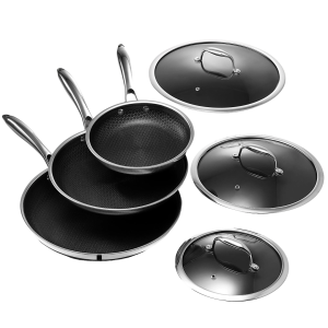 Hybrid Fry Pan Set with Lids, 6pc