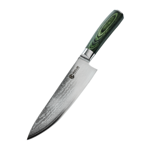 Damascus Steel Chef's Knife, 8" (Green)