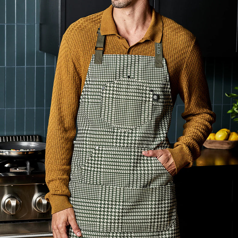 Eco Modern Apron (Houndstooth-Forest) - Image 2